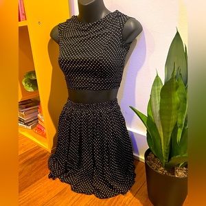 Brandy Melville black and white polka dot skirt set. In great condition. Size S